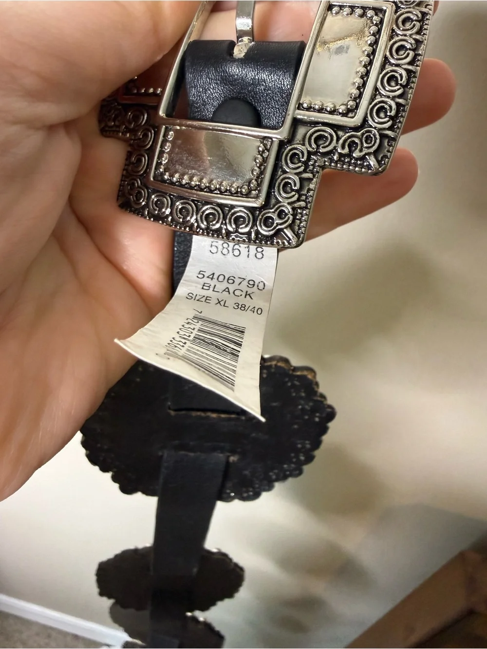 Roper Women’s XL Concho & Leather Western Rodeo Cowgirl Belt